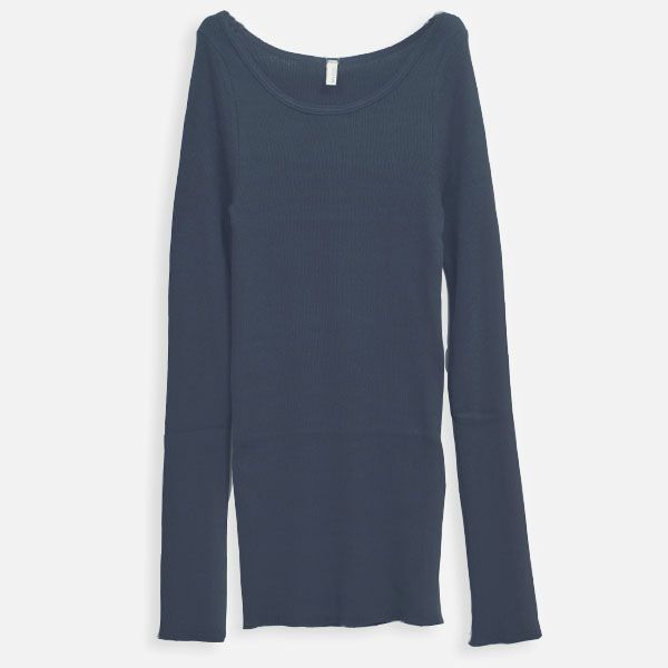 オーガニックコットン リブ クルーネックカットソー（長袖）