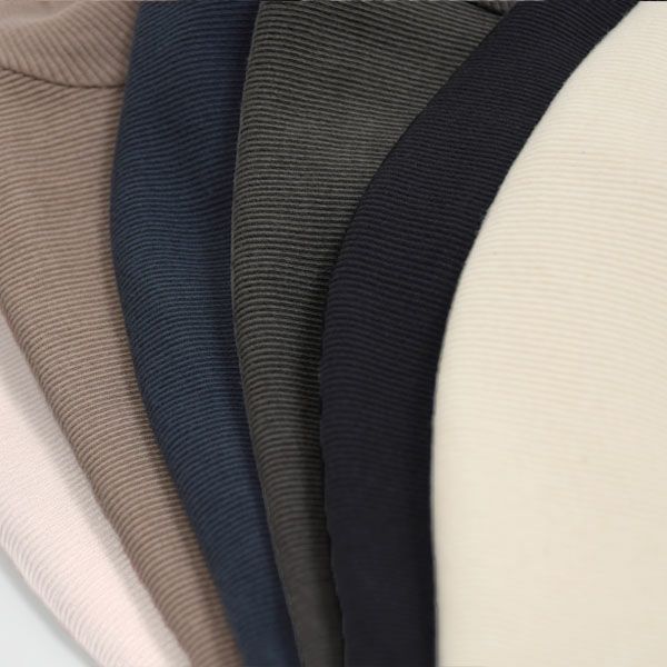 オーガニックコットン リブ クルーネックカットソー（長袖）