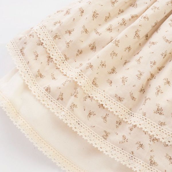 オーガニックコットン ベビーフラワープリント レイヤードＪスカート