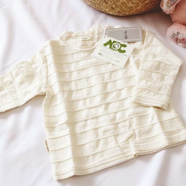オーガニックコットン ベビータックボーダーカットソー (長袖)