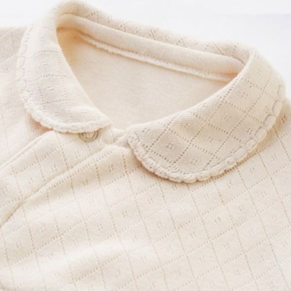 オーガニックコットン ベビー 襟つきツーウェイドレス ナチュラル 50-70