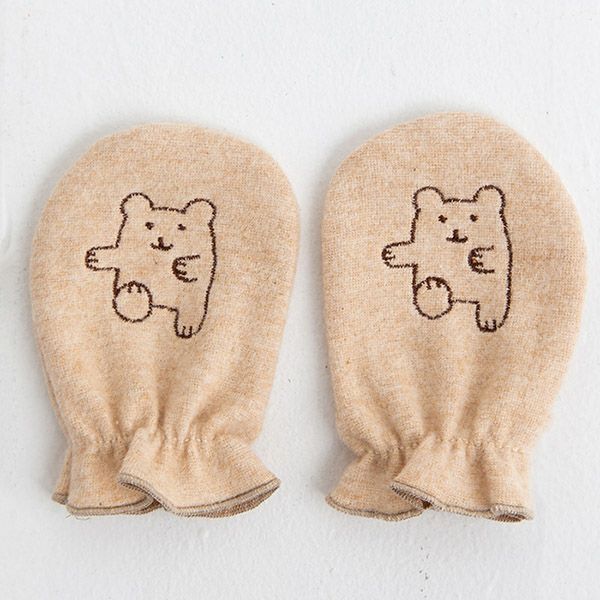 オーガニックコットン 刺しゅう入りミトン