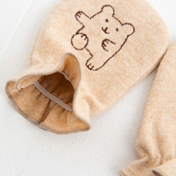 オーガニックコットン 刺しゅう入りミトン