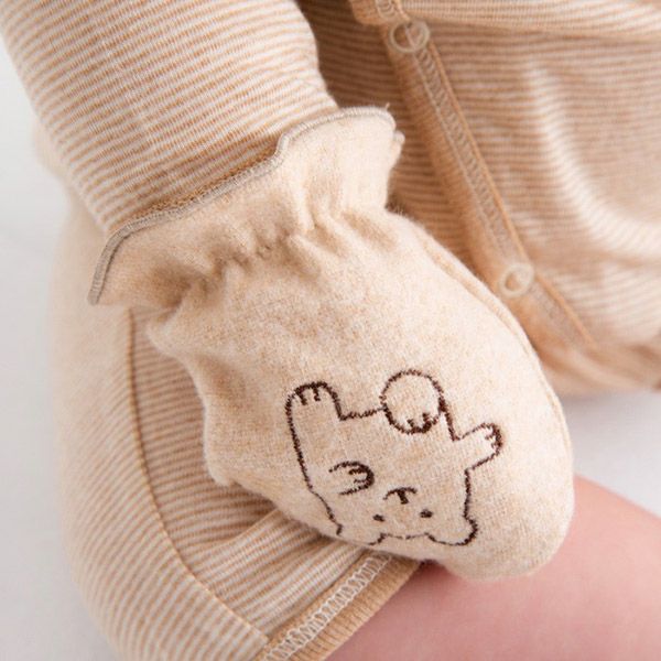 オーガニックコットン 刺しゅう入りミトン