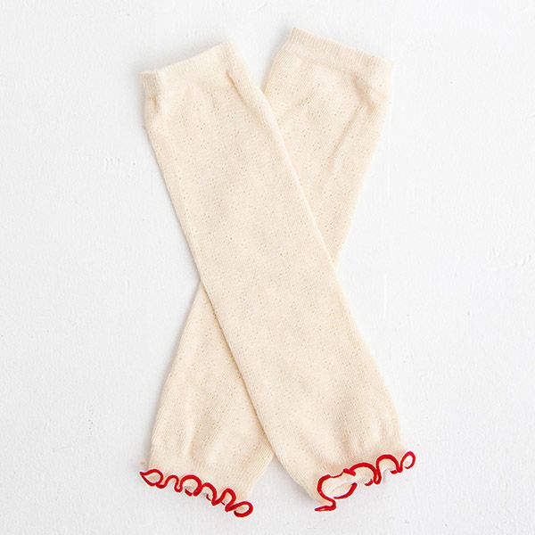 オーガニックコットン 透かし柄レッグウォーマー