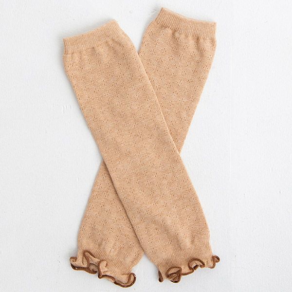 オーガニックコットン 透かし柄レッグウォーマー