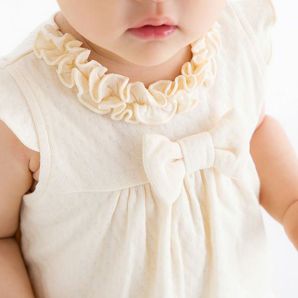 オーガニックコットン ベビーフリル＆リボンチュニック