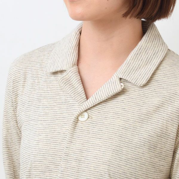 オーガニックコットン＆ヤク ボーダーエアニットパジャマ