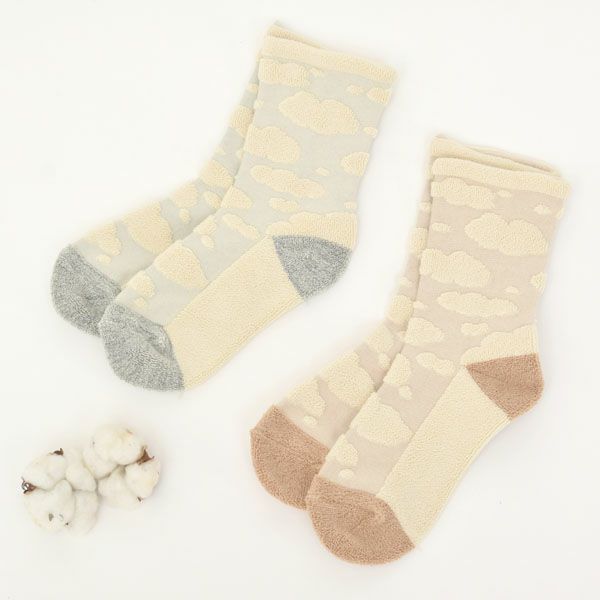 オーガニックコットン パイルソックス 綿雲