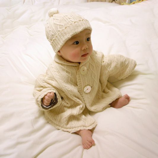 オーガニックコットン ベビー 縄編みニットキャップ