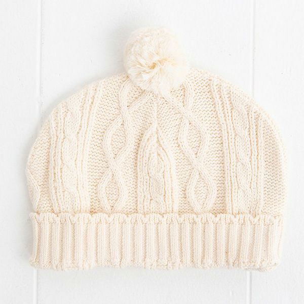 オーガニックコットン ベビー 縄編みニットキャップ