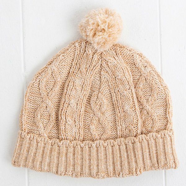 オーガニックコットン ベビー 縄編みニットキャップ