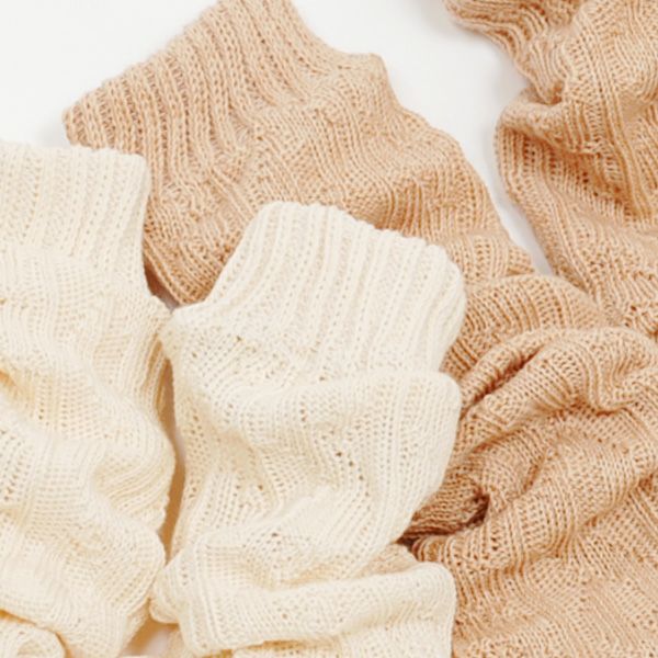 オーガニックコットン ベビー 縄編み柄 レッグウォーマー