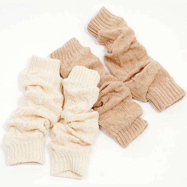 オーガニックコットン ベビー 縄編み柄 レッグウォーマー