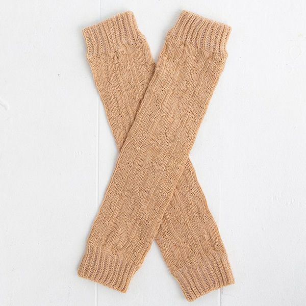 オーガニックコットン ベビー 縄編み柄 レッグウォーマー