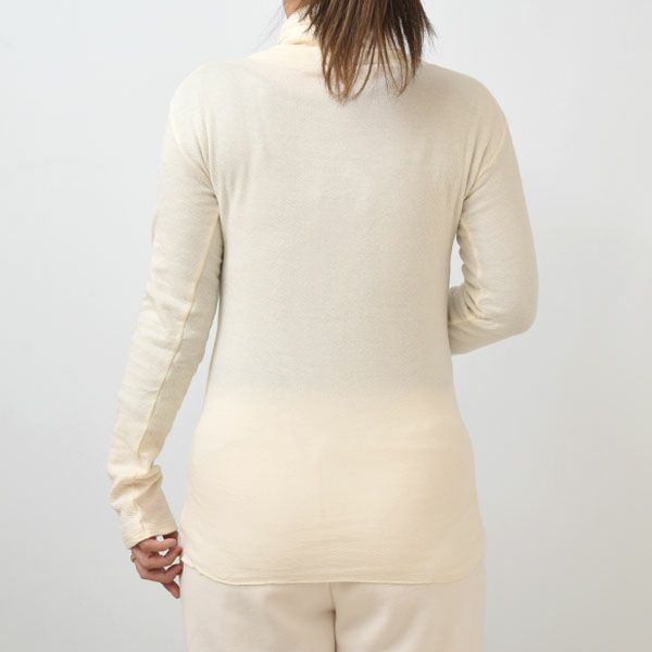 オーガニックコットン 薄手接結タートルネックカットソー（長袖）