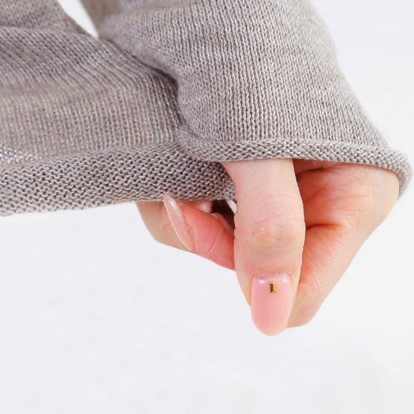 オーガニックコットン ＆ ヤクホールガーメントVネックセーター モクグレー M