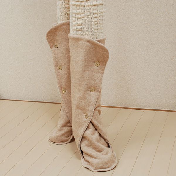 オーガニックコットン あったかロングルームシューズ