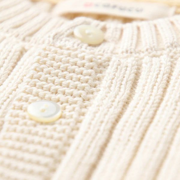 オーガニックコットン ベビーリブ編みカーディガン