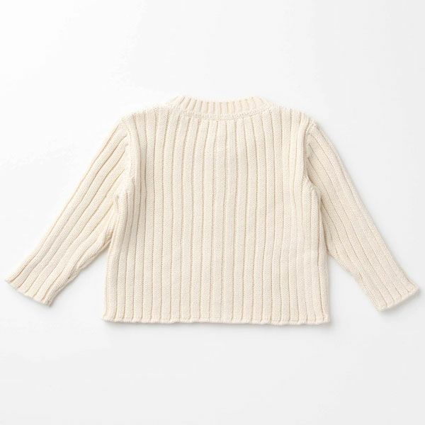 オーガニックコットン ベビーリブ編みカーディガン