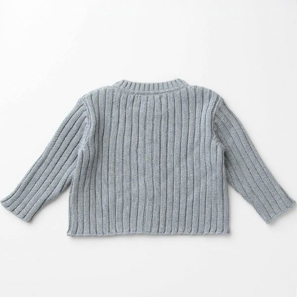 オーガニックコットン ベビーリブ編みカーディガン