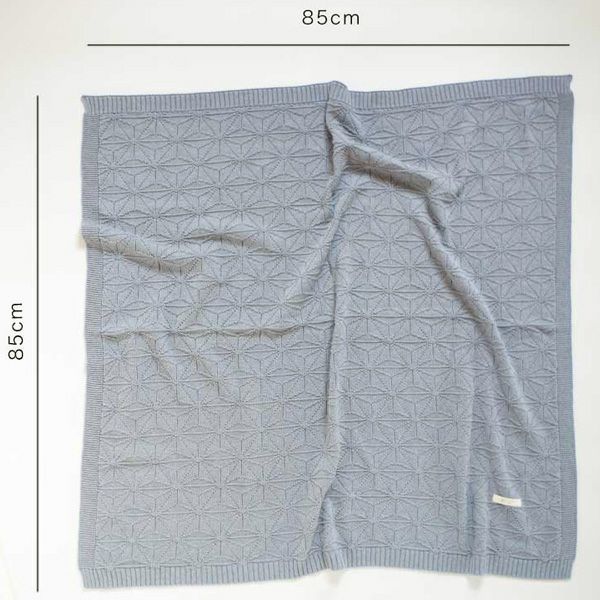 オーガニックコットン 洛陽染麻の葉柄ニットアフガン