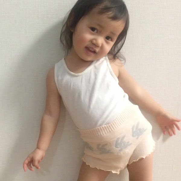 オーガニックコットン キッズうさぎボーダーブルマ