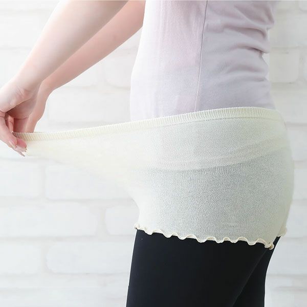 オーガニックコットン 一分丈ニットパンツM～L