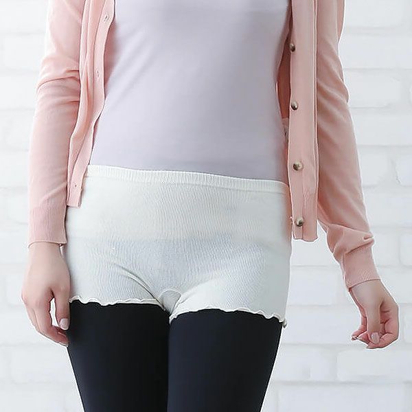 オーガニックコットン 一分丈ニットパンツM～L