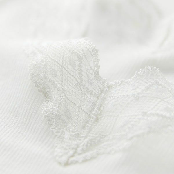 オーガニックコットン シルクレーステレコタンクトップ ホワイト M