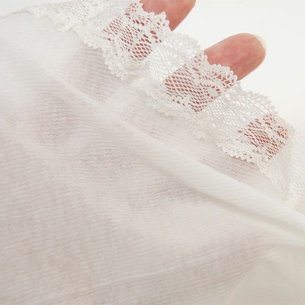 オーガニックコットン シルクレーステレコタンクトップ ホワイト M