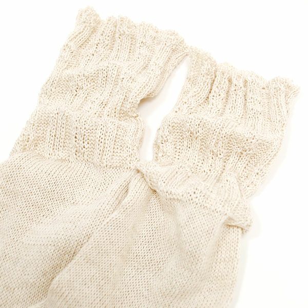 オーガニックコットン＆リネンソックス グレー×ナチュラル 22-24