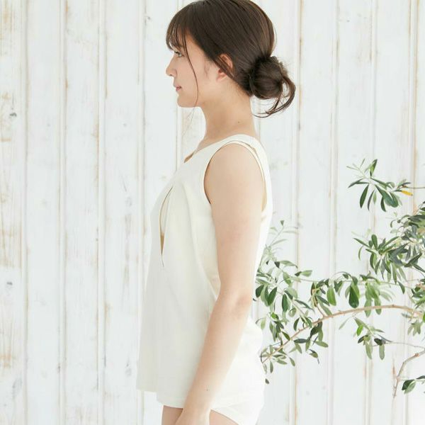 オーガニックコットン 授乳用インナー 穴あきキャミ