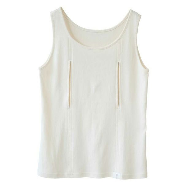 オーガニックコットン 授乳用インナー 穴あきキャミ