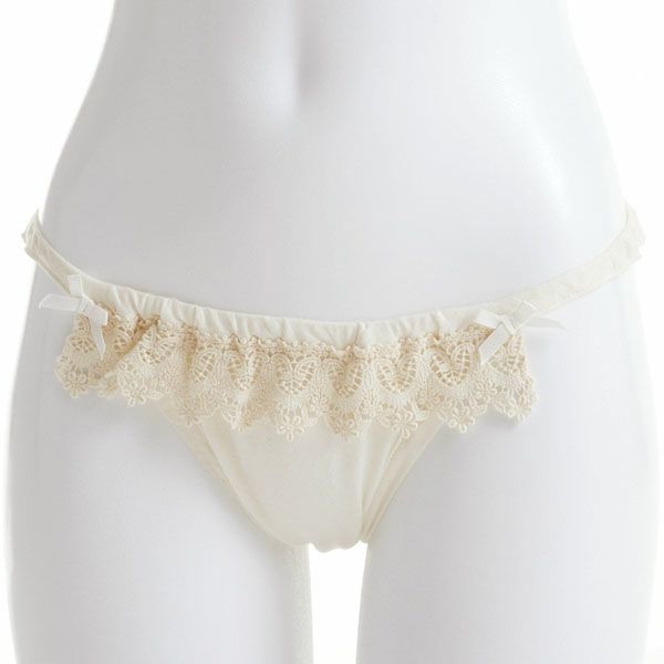 オーガニックコットン フロントレースショーツ