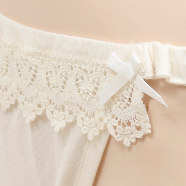 オーガニックコットン フロントレースショーツ