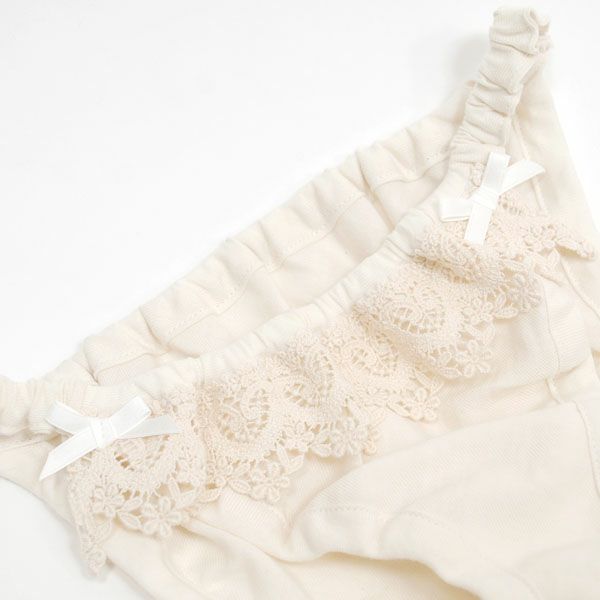 オーガニックコットン フロントレースショーツ