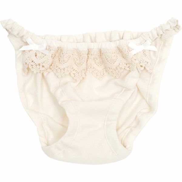 オーガニックコットン フロントレースショーツ