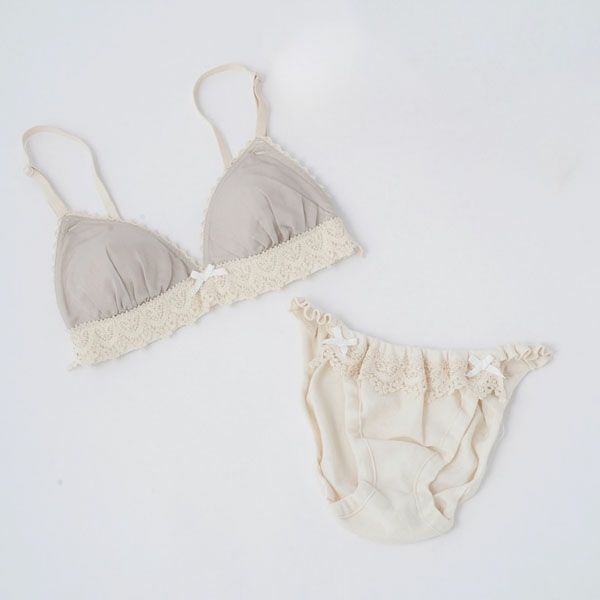 オーガニックコットン フロントレースショーツ