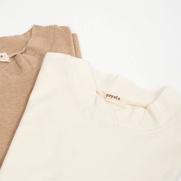 オーガニックコットン ゆったりハイネックプルオーバー（五分袖）