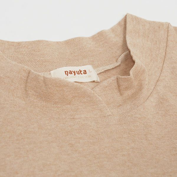 オーガニックコットン ゆったりハイネックプルオーバー（五分袖）