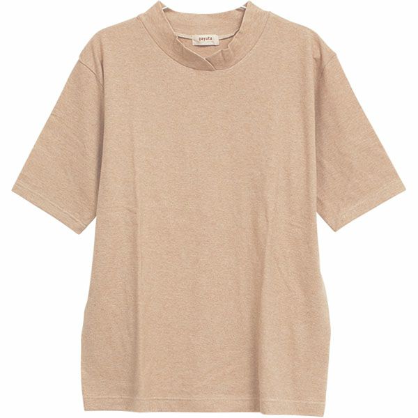 オーガニックコットン ゆったりハイネックプルオーバー（五分袖）