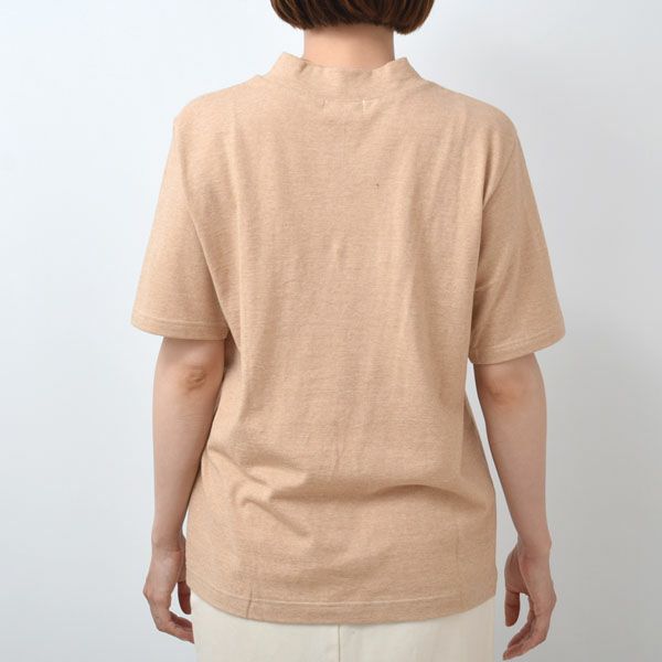 オーガニックコットン ゆったりハイネックプルオーバー（五分袖）