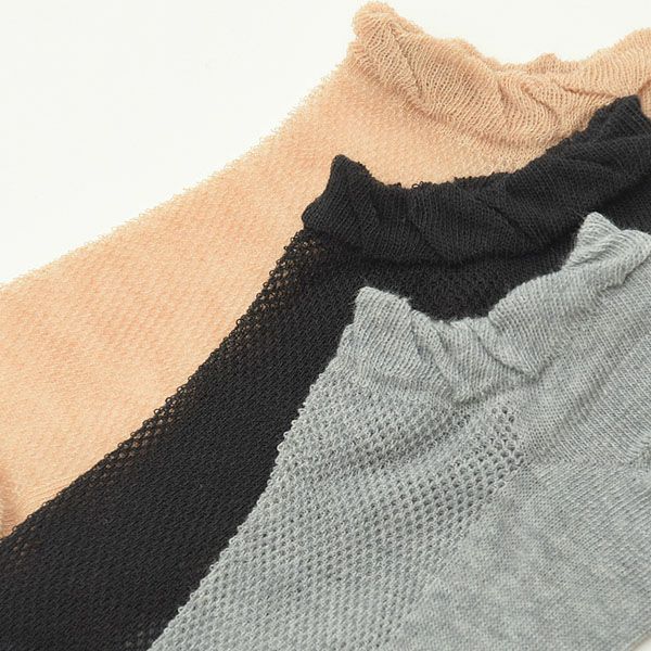 オーガニックコットン メッシュスニーカー丈ソックス