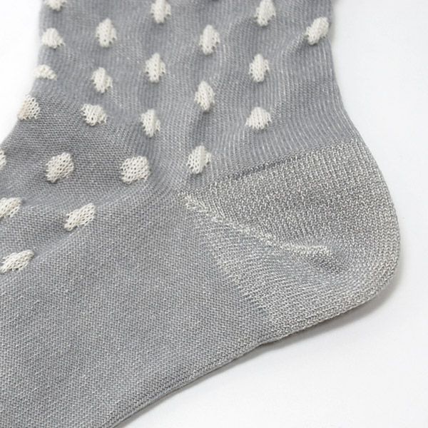 オーガニックコットン ゴムなしソックス 水玉(22-24cm)