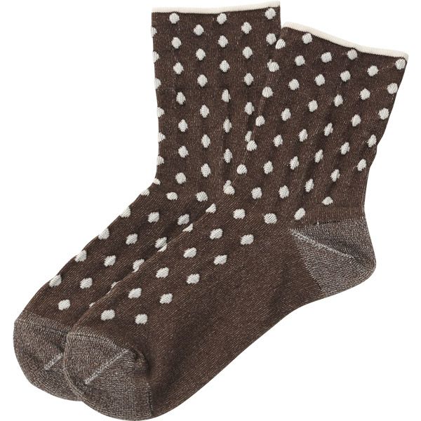 オーガニックコットン ゴムなしソックス 水玉(22-24cm)