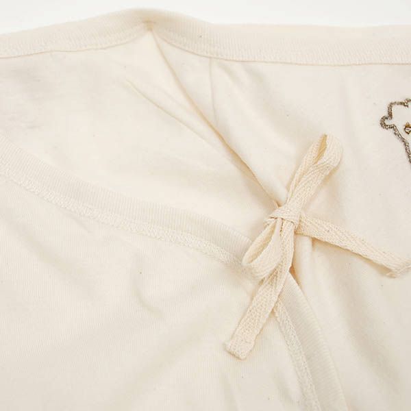 オーガニックコットン ベビー ラップスーツ（半袖） 生成り 60
