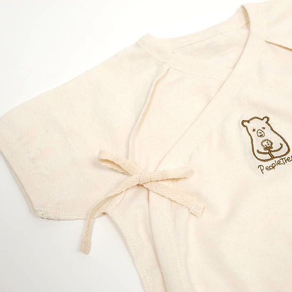 オーガニックコットン ベビー ラップスーツ（半袖） 生成り 60