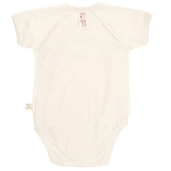 オーガニックコットン ベビー ラップスーツ（半袖） 生成り 60