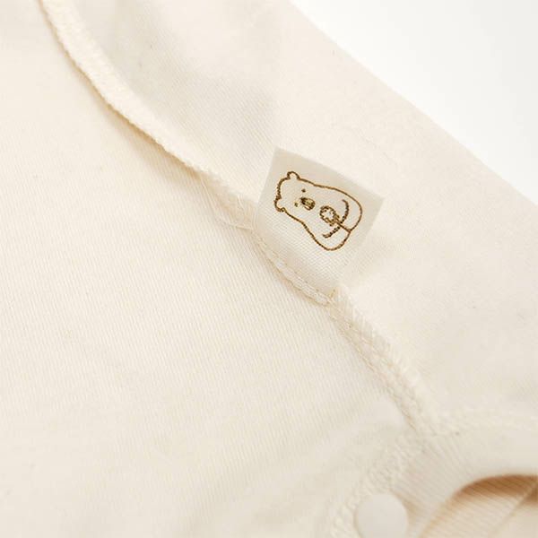 オーガニックコットン ベビー ラップスーツ（半袖） 生成り 60